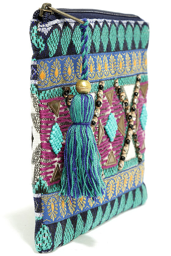Matcha Green Beaded Clutch