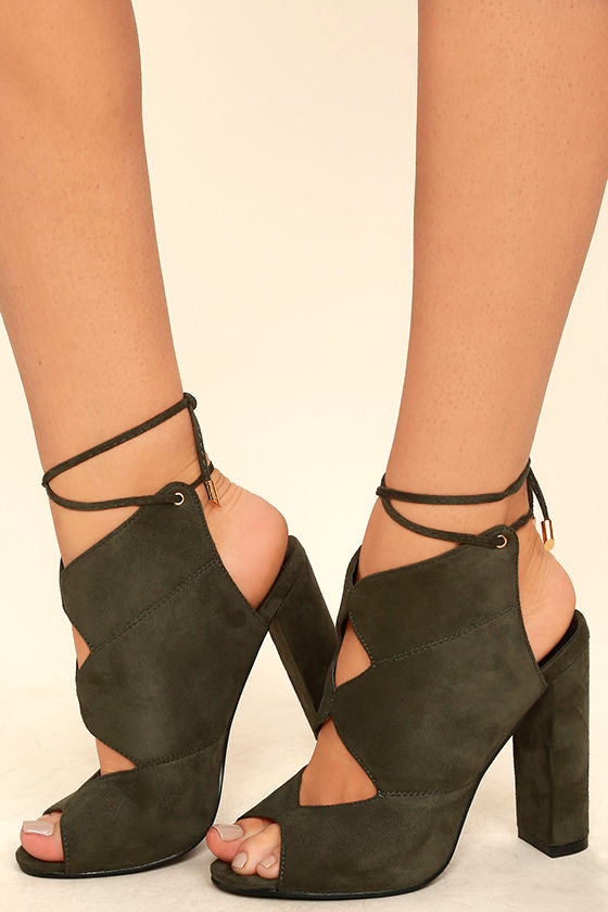 suede open toe heels