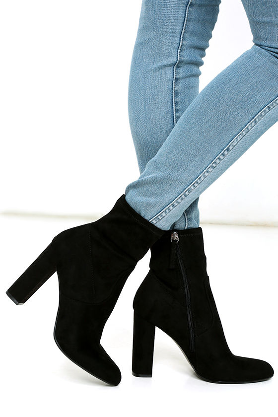 black high booties