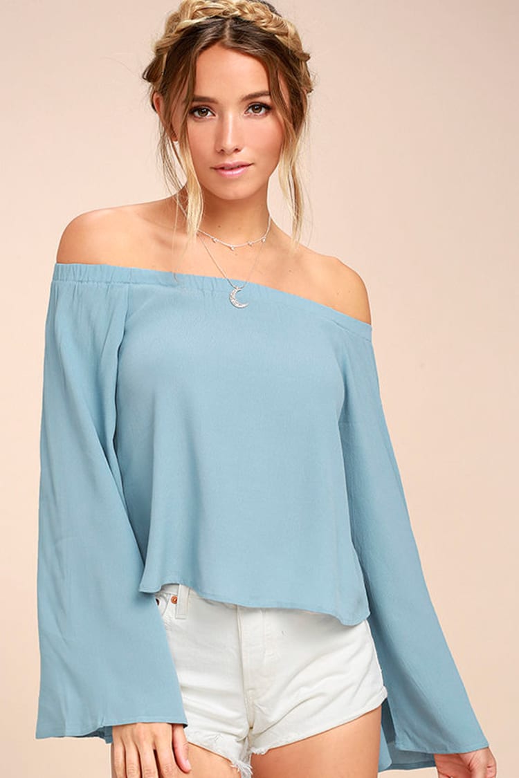 Lovely Light Top - Off-the-Shoulder Top - Long Sleeve Top - $42.00 - Lulus