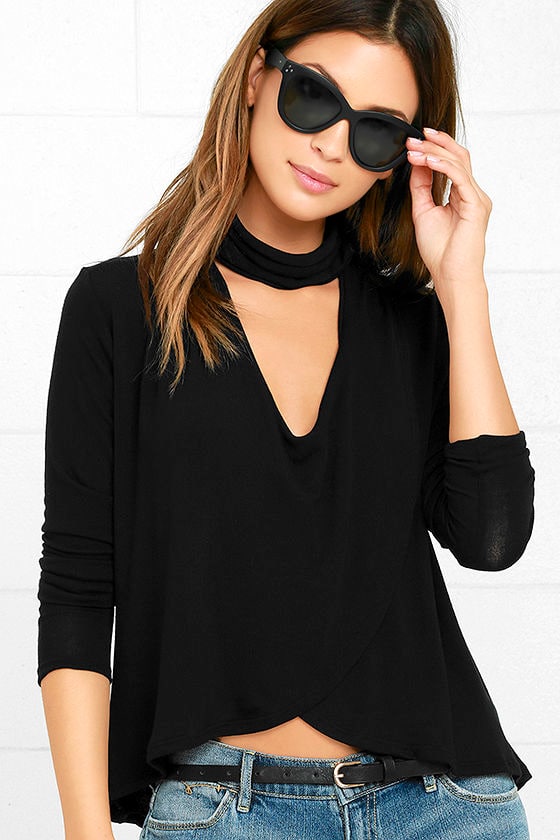 Soho Chic Black Long Sleeve Top 1