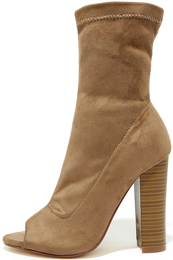taupe booties women's