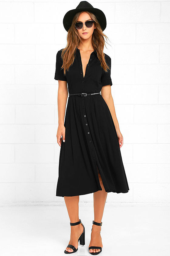 collared midi dress