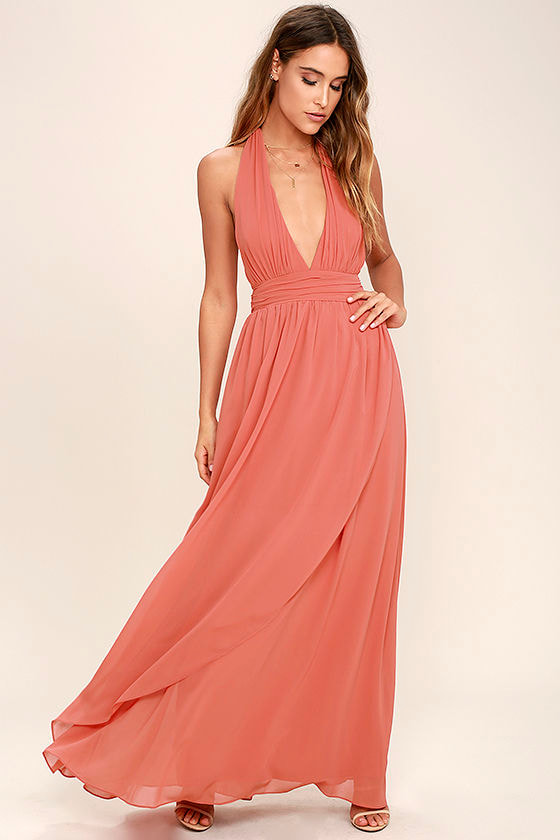 Lovely Terra Cotta Dress - Maxi Dress - Halter Dress - $84.00 - Lulus