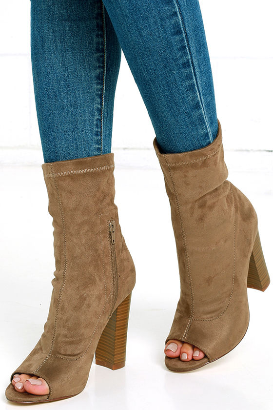 taupe booties women's