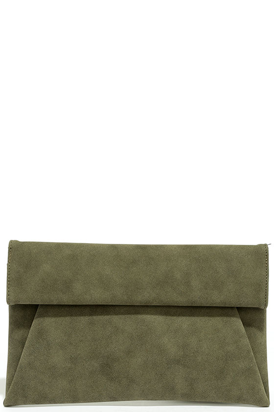 olive green clutch bag