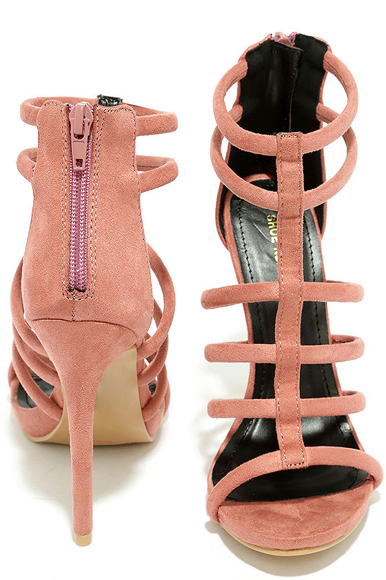 suede blush heels