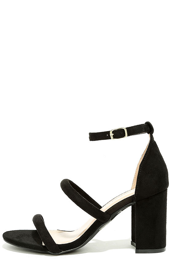 lulus black suede ankle strap heels womens