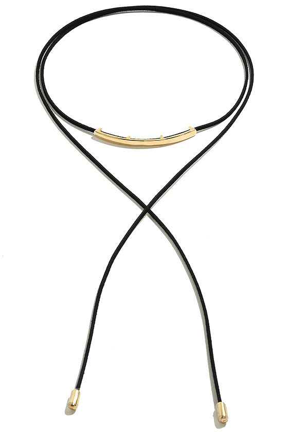 High Key Gold and Black Wrap Necklace