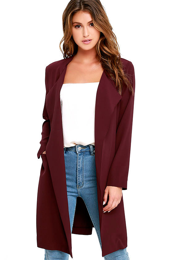 trench coat maroon