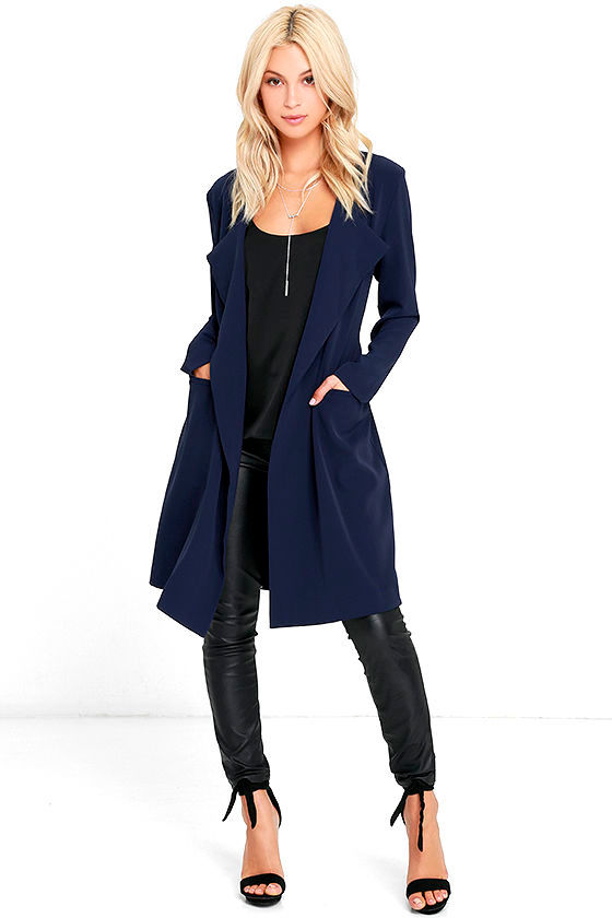 navy blue spring coat
