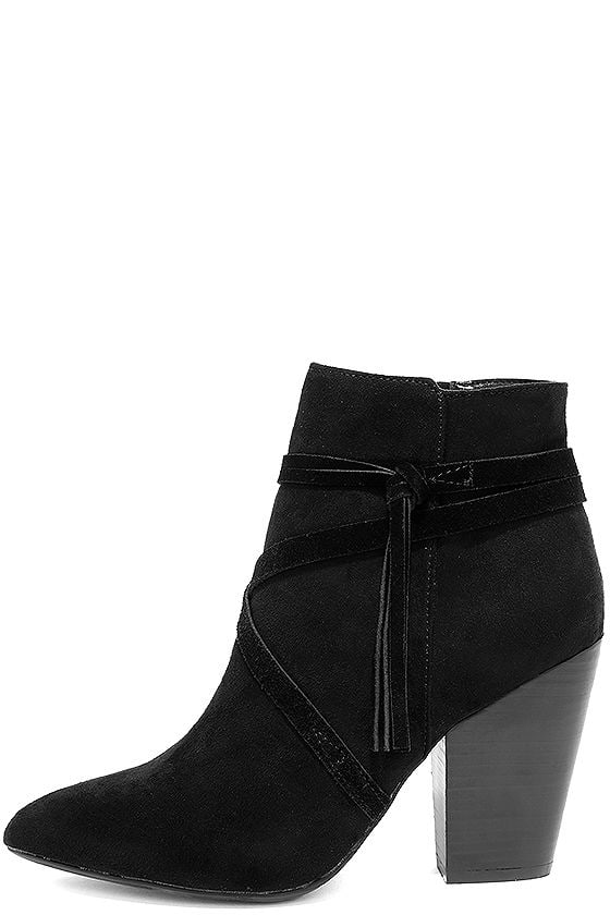 Report Indiana Black Suede Ankle Booties