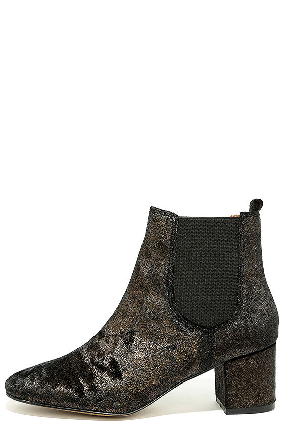 Report Tress Bronze Velvet Ankle Booties 1