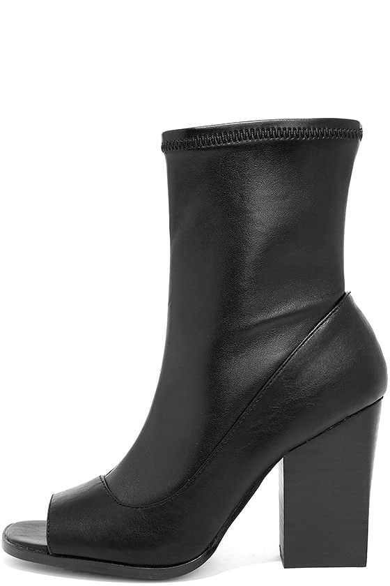 peep toe calf boots