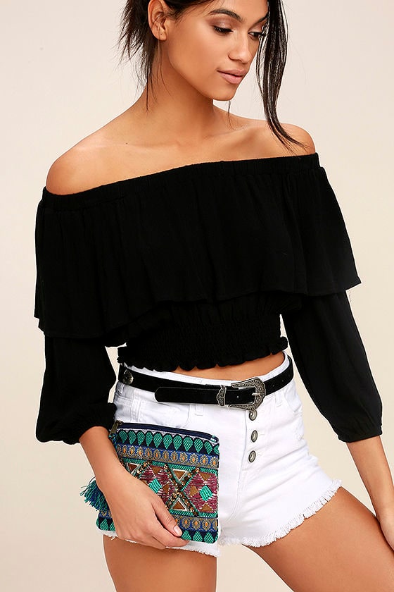 Peacock Green Beaded Shell Shaped Clutch