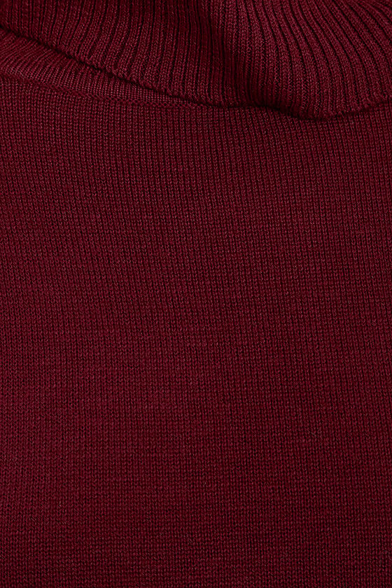 Chic Burgundy Sweater - Turtleneck Sweater - Long Sleeve Sweater - $44.00