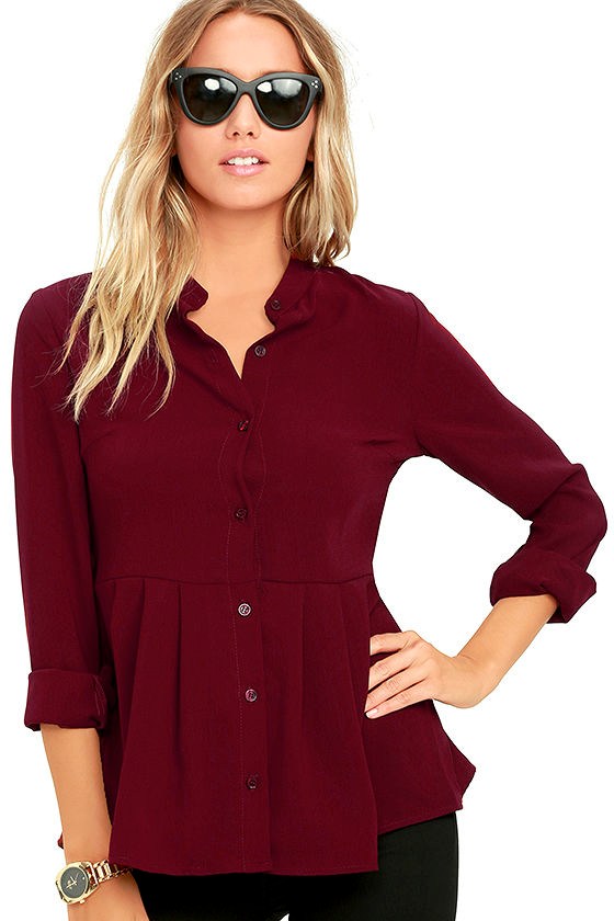 button up peplum top