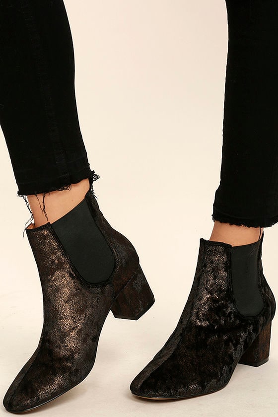 Report Tress Bronze Velvet Ankle Booties 2