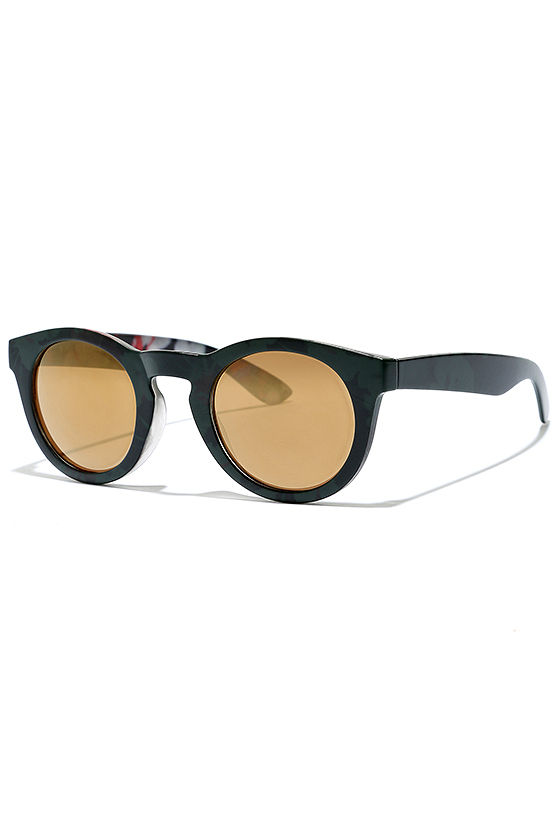 Cool Matte Green Sunglasses - Gold Mirrored Sunglasses - $16.00$