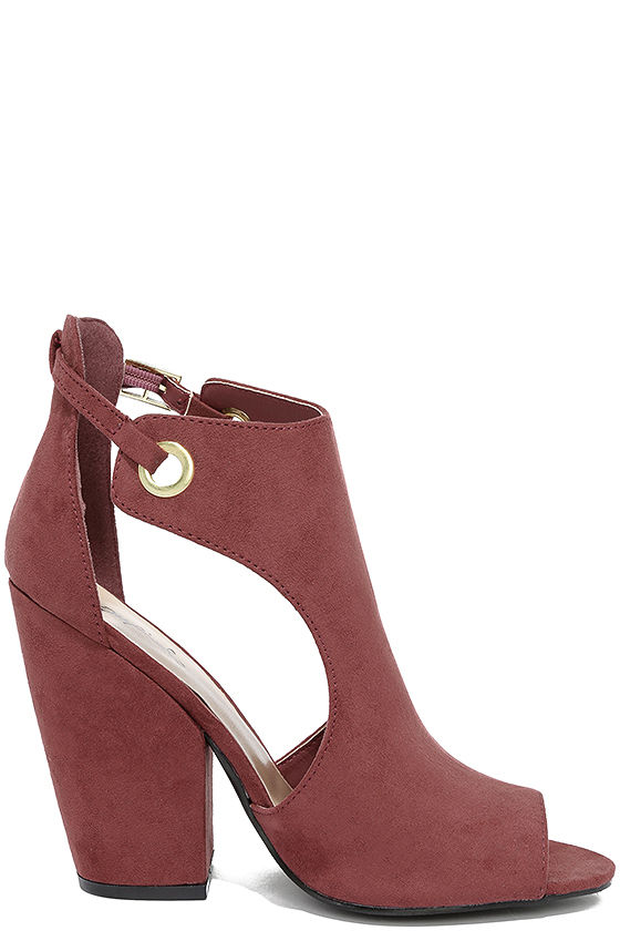 wine booties heels