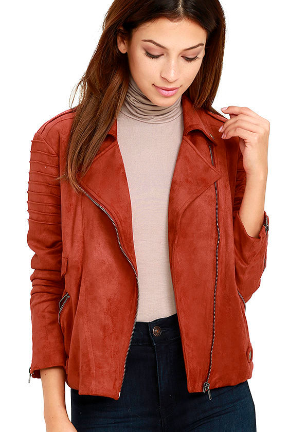 rust pink jacket