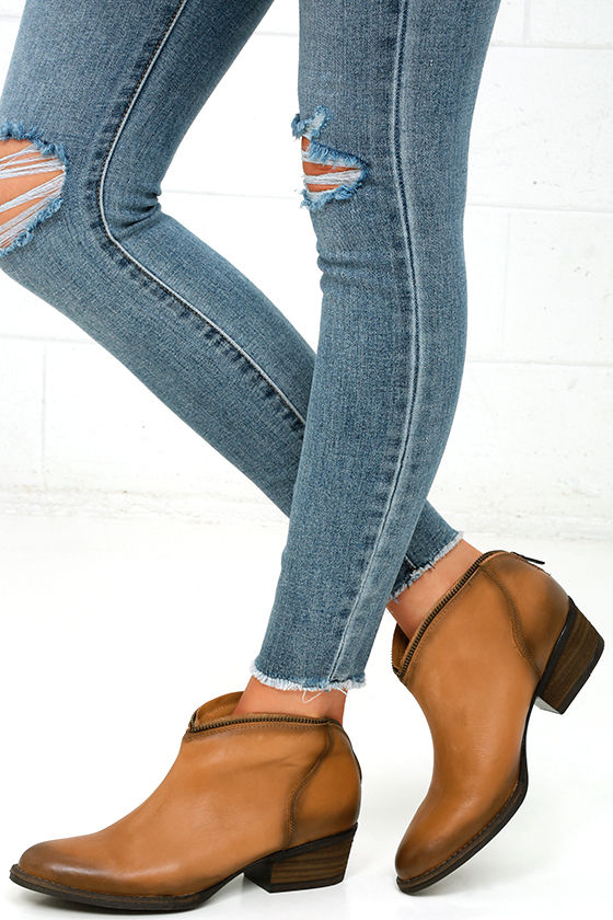 tan ankle bootie
