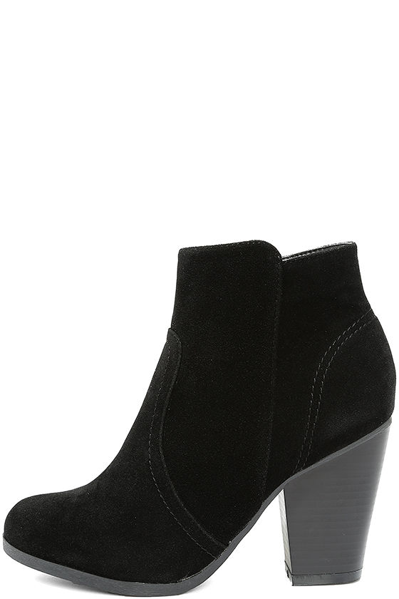 Aubrey Black Suede Ankle Booties 2