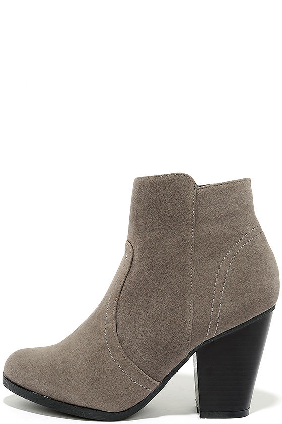 Aubrey Grey Suede Ankle Booties 2