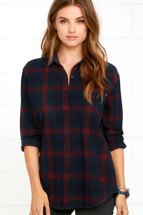 Obey Montague Plaid Top - Button-Up Top - Collared Top - $60.00 - Lulus