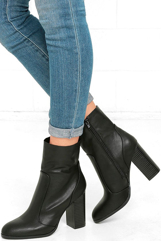 black mid calf stiletto boots