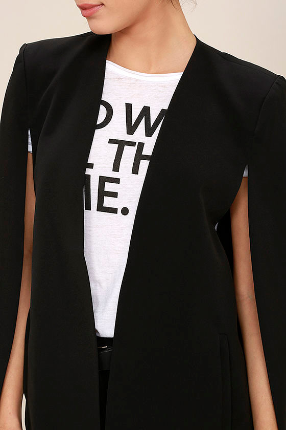 Chic Black Cape Cape Blazer Black Blazer Cape Vest 65 00