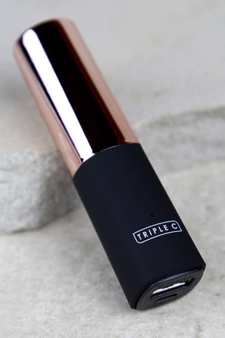 triple c lips power bank Triple C Power Gloss Universal Power Bank - Rose Gold External Battery -  $30.00