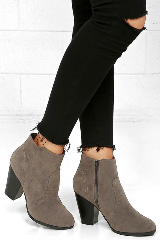 grey suede bootie