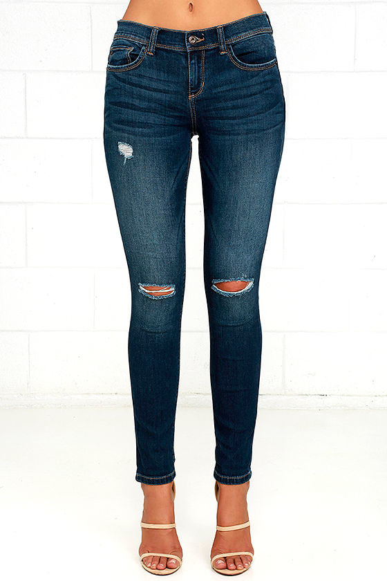 dark wash skinny jeans womens