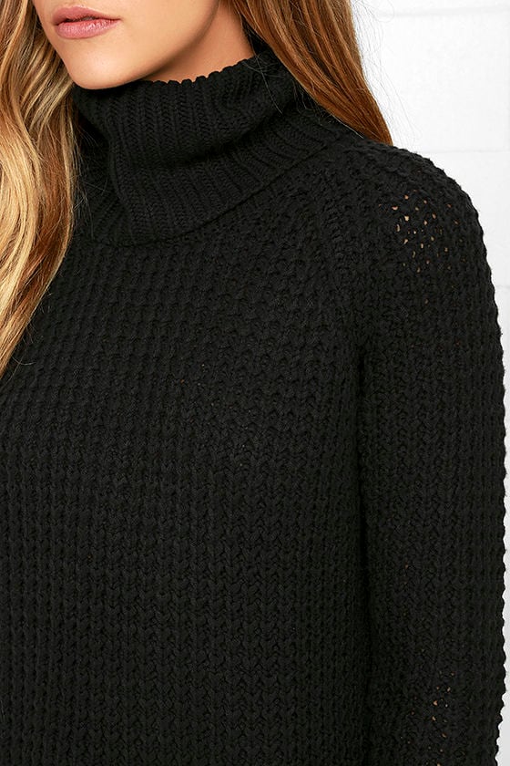 Element Eden Eleventh - Black Sweater Dress - Knit Sweater Dress - $69.95