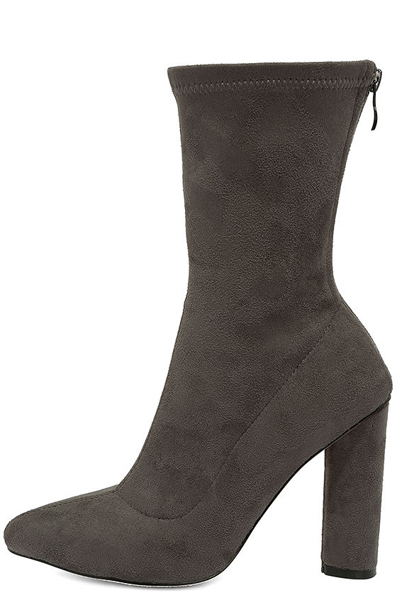 light grey high heel boots