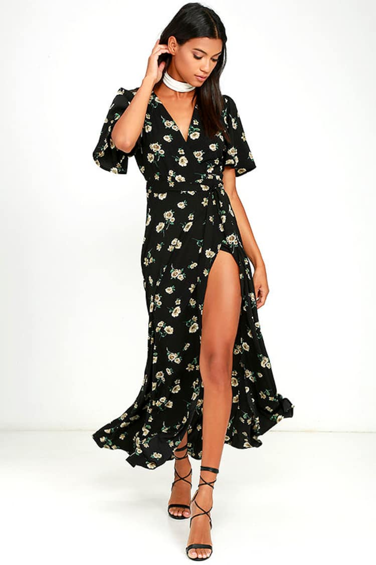 chinese dress ladies SIENNA MAXI IN THE WINTER LEAVES PRINT – roma main image 1