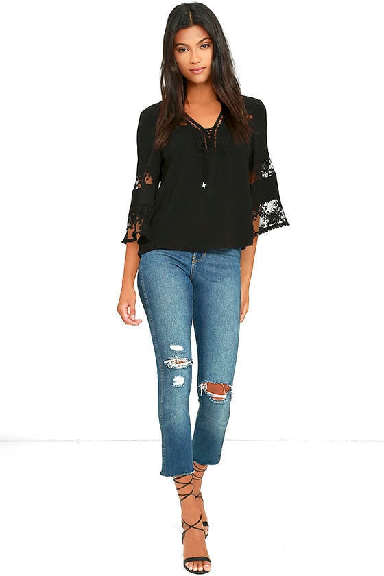 Good Vibrations Black Lace Top 2