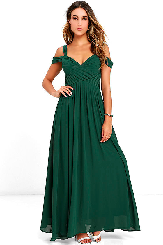 Lovely Forest Green Dress Maxi Dress Bridesmaid Dress 8900 Lulus