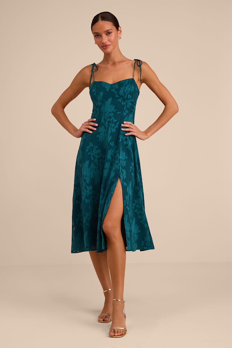 emerald green formal dresses Fate: All A Drean Emerald Green Floral Dress – Shop the Mint main image 1