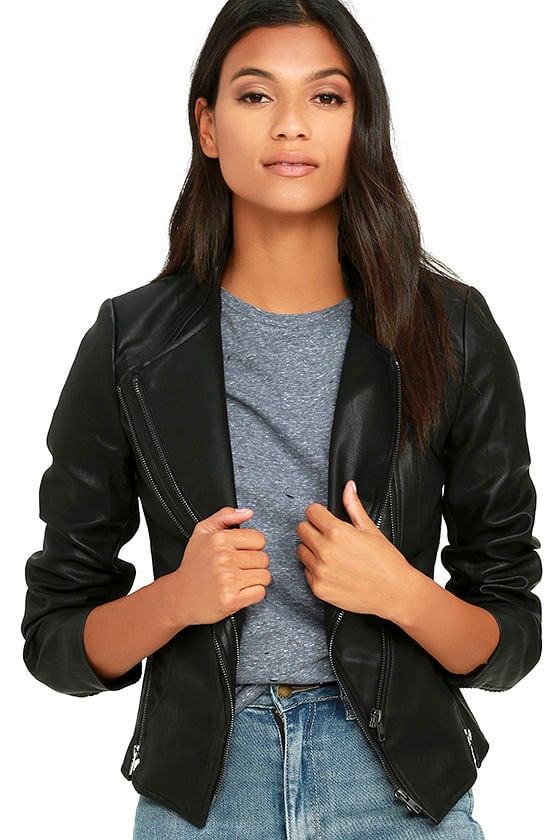 Lulus black leather jacket online