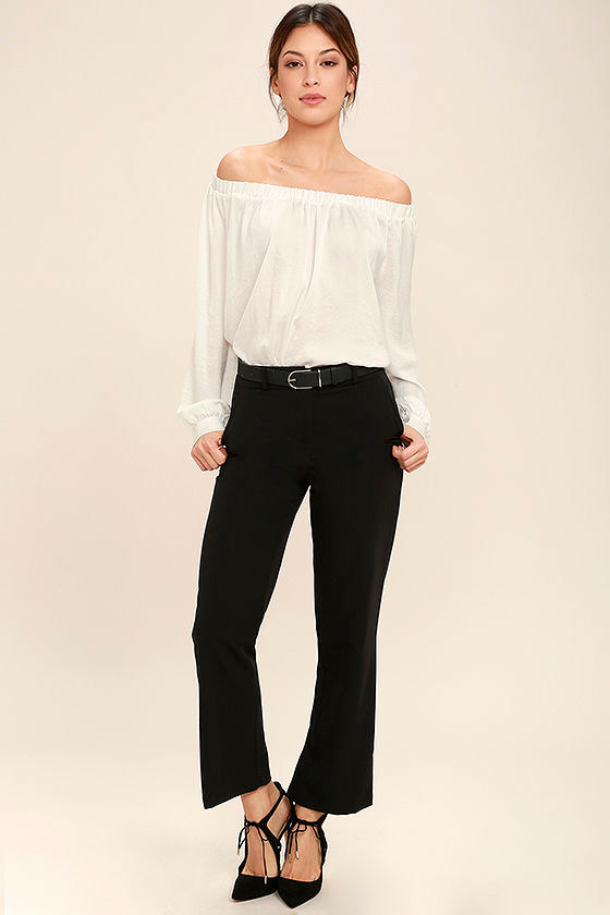 BENCIVENGA Black High Waist Skinny Cropped Dress Trouser Pants main image 1