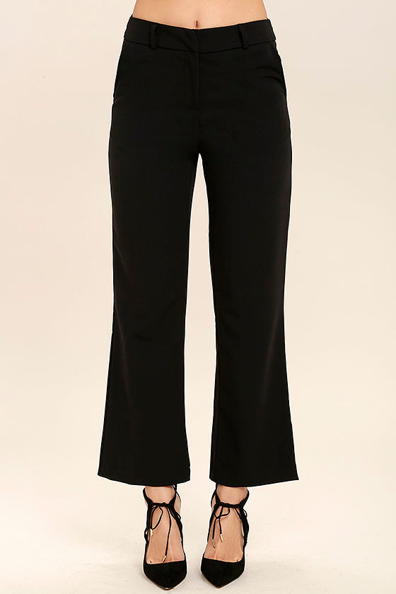 Pantalon Crop Harold's Floral Noir - Taille 2, Très Bon état, Coupe Courte