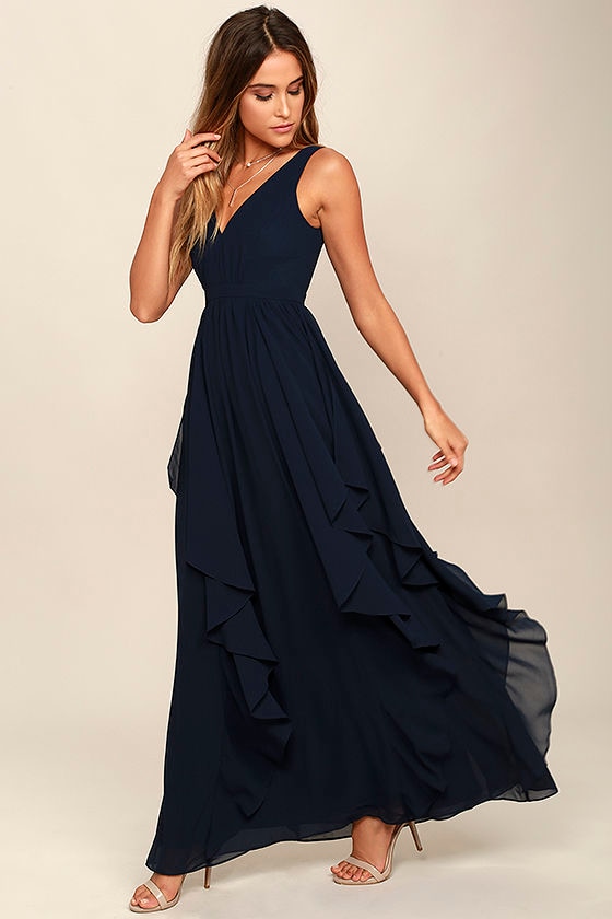 lulus navy bridesmaid dress
