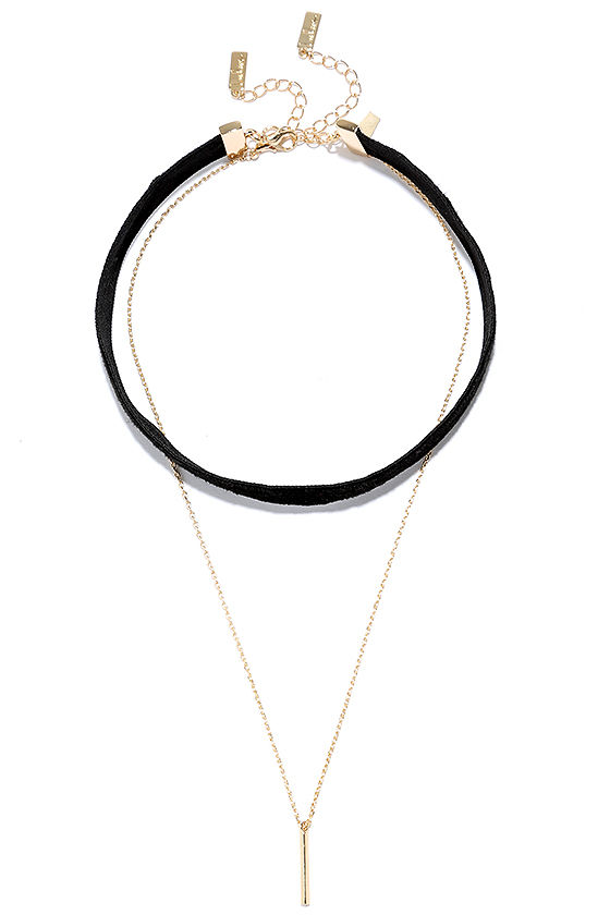 Perfectly Paired Gold and Black Necklace Set