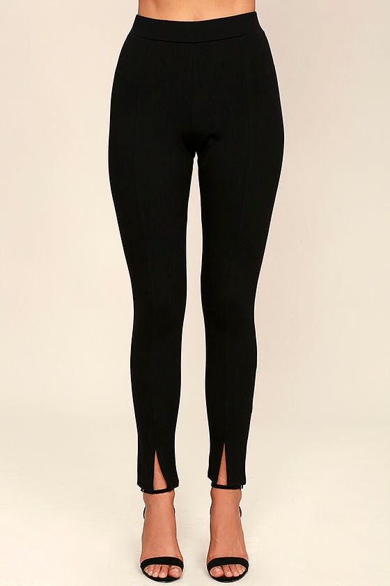 Cool Black Leggings Knit Leggings Cropped Leggings