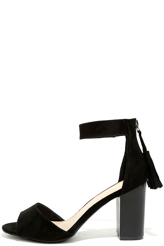 low heel party shoes black