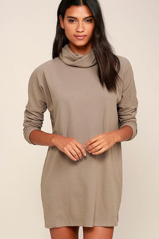 Scheme of Things Taupe Long Sleeve Dress 1