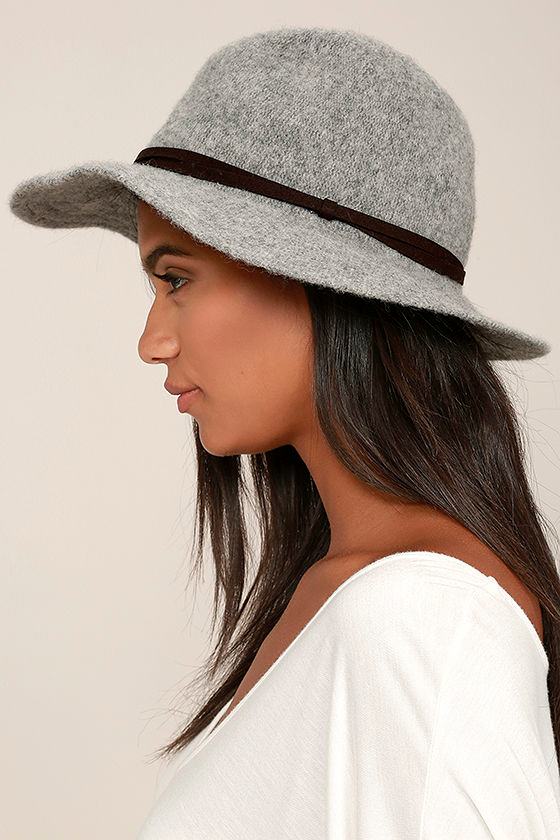 Chic Heather Grey hat Wool Hat Fedora Hat 25.00