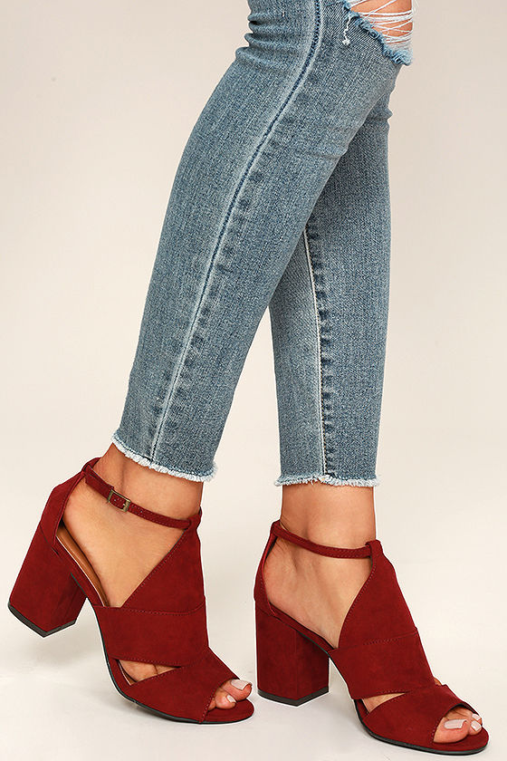 burgundy heels wide fit